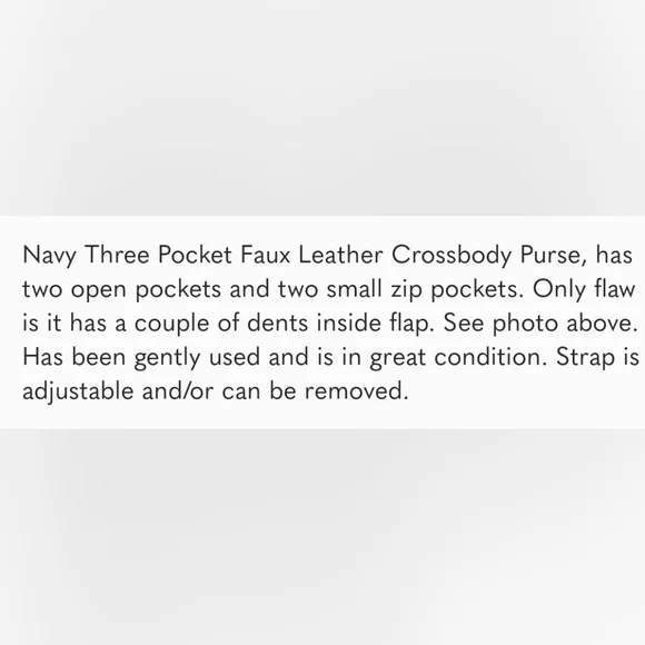 Navy Three Pocket Faux Leather Crossbody Purse - Picture 11 of 11